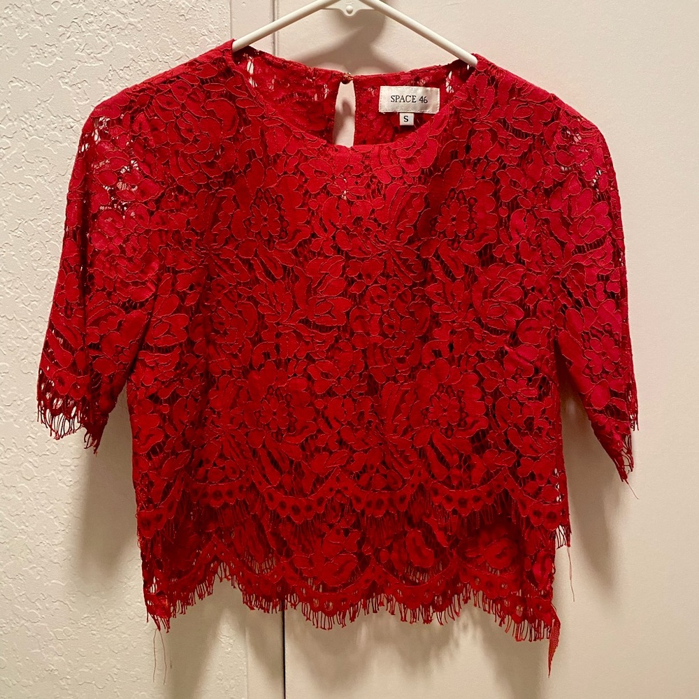 Red Lace Top